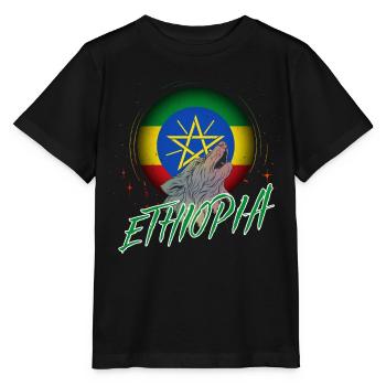 Ethiopia - Stanley/Stella MINI CREATOR Kids’ T-Shirt - black - Front - Mikhail (115cm)