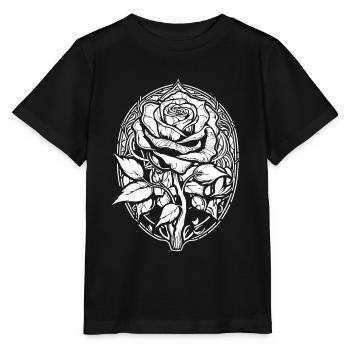 Rose rouge Goth - T-shirt bio MINI CREATOR Stanley/Stella Enfant - noir - Devant - Mikhail (115cm)