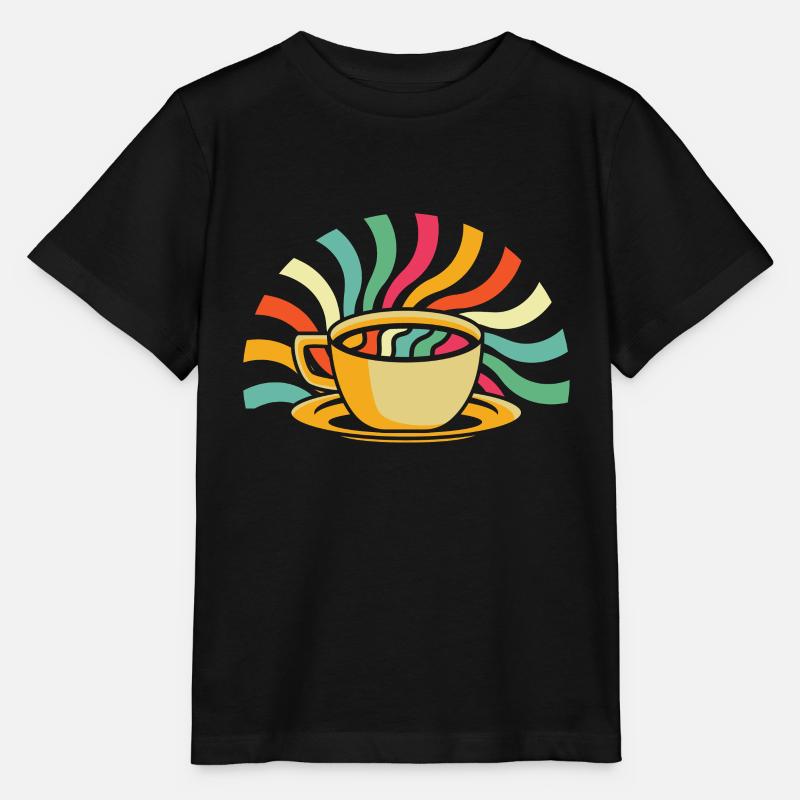 Kaffee Cafe - Stanley/Stella Kinder T-Shirt MINI CREATOR  - Schwarz