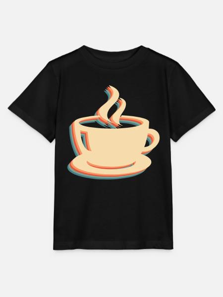 Kaffee Cafe - Stanley/Stella Kinder T-Shirt MINI CREATOR  - Schwarz