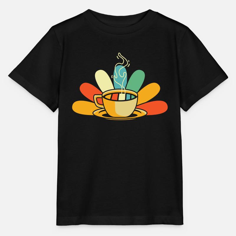 Kaffee Cafe - Stanley/Stella Kinder T-Shirt MINI CREATOR  - Schwarz