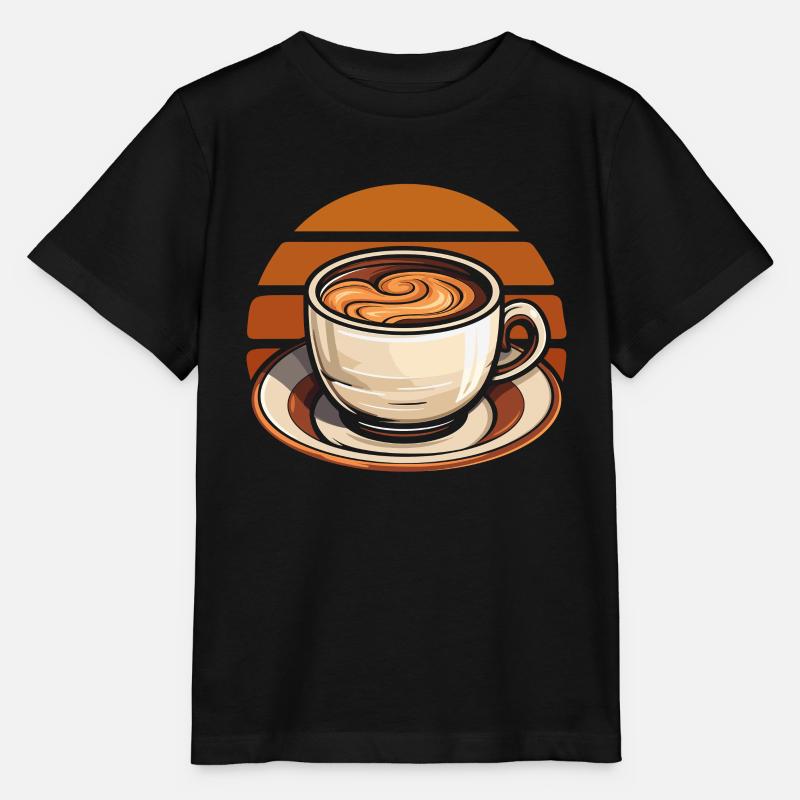 Kaffee Cafe - Stanley/Stella Kinder T-Shirt MINI CREATOR  - Schwarz