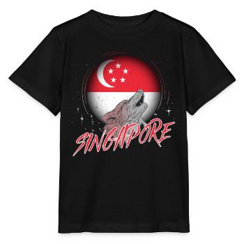 Singapur - Stanley/Stella Kinder T-Shirt MINI CREATOR  - Schwarz - Vorne - Mikhail (115cm)