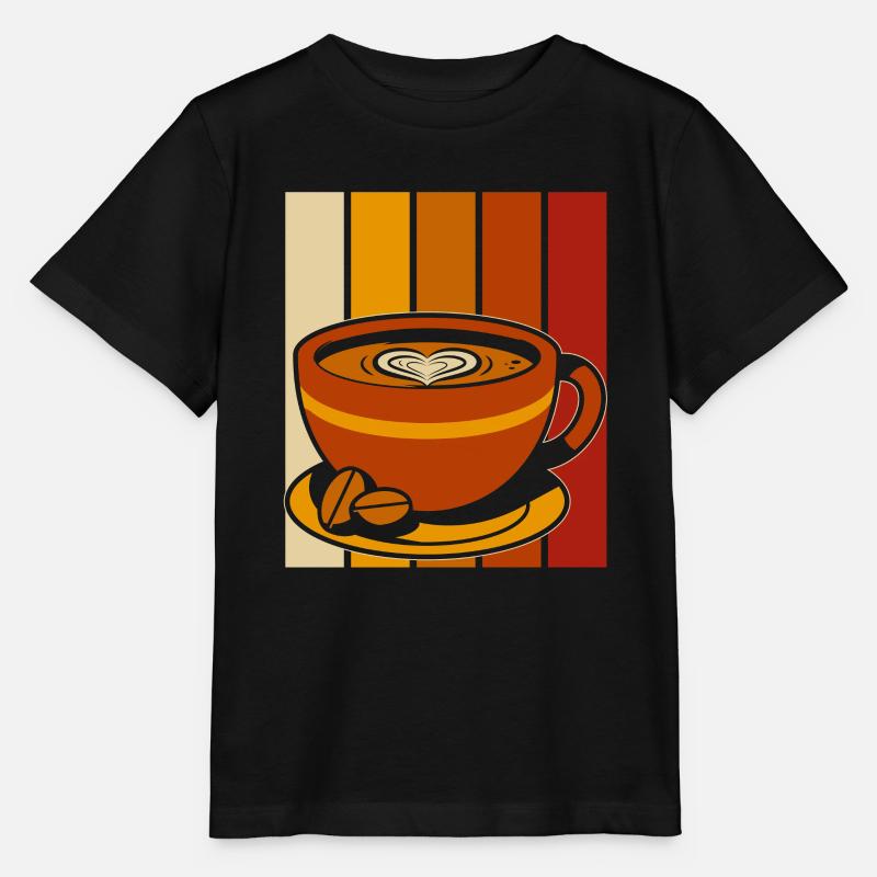Kaffee Cafe - Stanley/Stella Kinder T-Shirt MINI CREATOR  - Schwarz