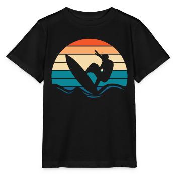 Surfer Surfen - Stanley/Stella Kinder T-Shirt MINI CREATOR  - Schwarz - Vorne - Mikhail (115cm)