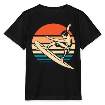 Surfer Surfen - Stanley/Stella Kinder T-Shirt MINI CREATOR  - Schwarz - Vorne - Mikhail (115cm)