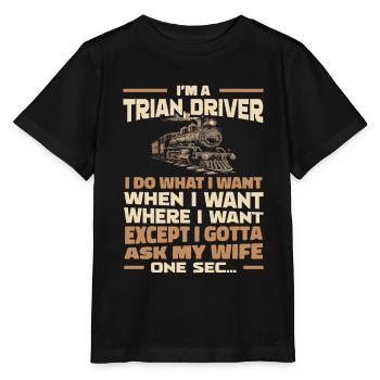 Conducteur de train Conducteur de train - T-shirt bio MINI CREATOR Stanley/Stella Enfant - noir - Devant - Mikhail (115cm)