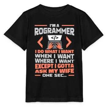 Développeur, Codeur, Programmeur - T-shirt bio MINI CREATOR Stanley/Stella Enfant - noir - Devant - Mikhail (115cm)