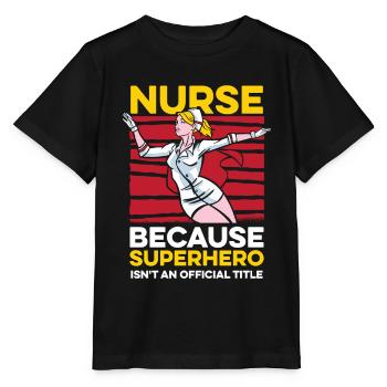 Infirmière Super-héroïne - T-shirt bio MINI CREATOR Stanley/Stella Enfant - noir - Devant - Mikhail (115cm)