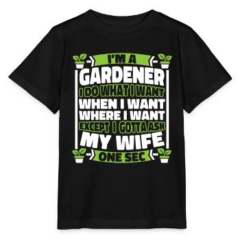 Hobbygärtner Garten - Stanley/Stella Kinder T-Shirt MINI CREATOR  - Schwarz - Vorne - Mikhail (115cm)