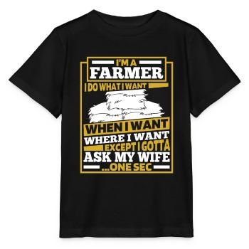 Agriculteur Agriculteur - T-shirt bio MINI CREATOR Stanley/Stella Enfant - noir - Devant - Mikhail (115cm)