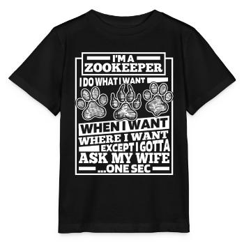Gardien de zoo Gardien de zoo - T-shirt bio MINI CREATOR Stanley/Stella Enfant - noir - Devant - Mikhail (115cm)