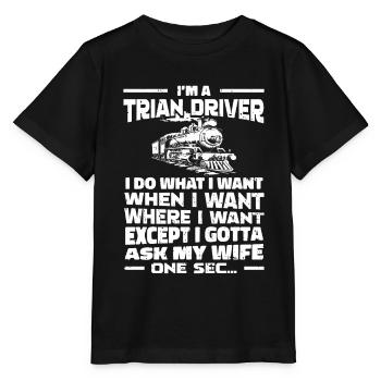 Conducteur de train Conducteur de train - T-shirt bio MINI CREATOR Stanley/Stella Enfant - noir - Devant - Mikhail (115cm)