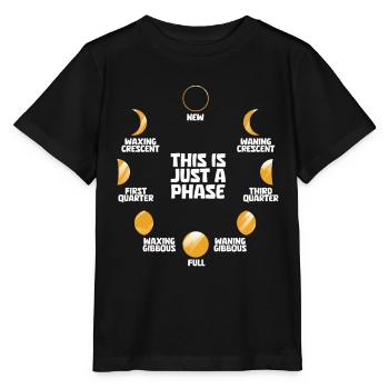 Mond Luna Just A Phase Moon - Stanley/Stella MINI CREATOR Kids’ T-Shirt - black - Front - Mikhail (115cm)