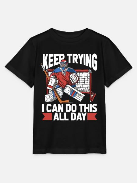 Eishockey Torwart - Stanley/Stella Kinder T-Shirt MINI CREATOR - Schwarz