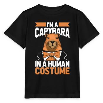 Déguisement Capybara Capybara - T-shirt bio MINI CREATOR Stanley/Stella Enfant - noir - Devant - Mikhail (115cm)