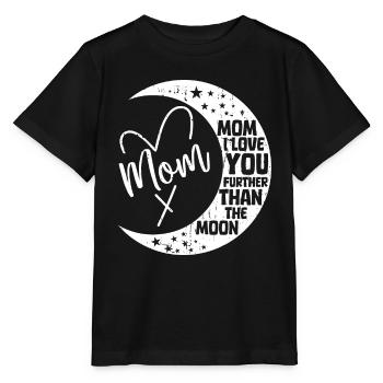 Mond Luna Liebe Moon Mom - Stanley/Stella Kinder T-Shirt MINI CREATOR  - Schwarz - Vorne - Mikhail (115cm)