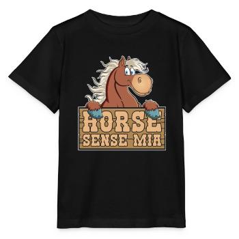 Pferd Reitsport - Stanley/Stella Kinder T-Shirt MINI CREATOR  - Schwarz - Vorne - Mikhail (115cm)