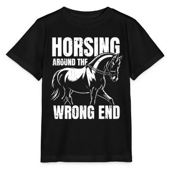 Pferd Reitsport - Stanley/Stella Kinder T-Shirt MINI CREATOR  - Schwarz - Vorne - Mikhail (115cm)