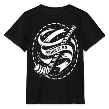 Ice Hockey Goalkeeper Hockey Stick - Stanley/Stella MINI CREATOR Kids’ T-Shirt - black - Front - Mikhail (115cm)