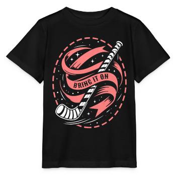 Ice Hockey Goalkeeper Hockey Stick - Stanley/Stella MINI CREATOR Kids’ T-Shirt - black - Front - Mikhail (115cm)