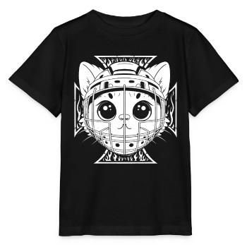 Masque de hockey sur glace Gardien de but Cats - T-shirt bio MINI CREATOR Stanley/Stella Enfant - noir - Devant - Mikhail (115cm)