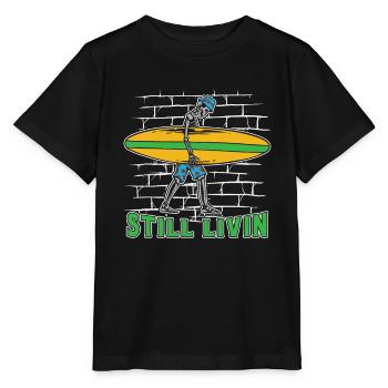 Surfer Surfen - Stanley/Stella Kinder T-Shirt MINI CREATOR  - Schwarz - Vorne - Mikhail (115cm)