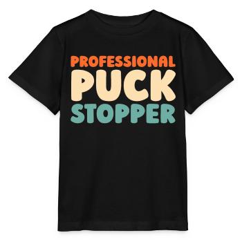 Eishockey Torwart Torwart Puck Hockey Puck - Stanley/Stella Kinder T-Shirt MINI CREATOR  - Schwarz - Vorne - Mikhail (115cm)