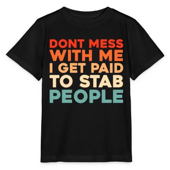 infirmier - T-shirt bio MINI CREATOR Stanley/Stella Enfant - noir - Devant - Mikhail (115cm)