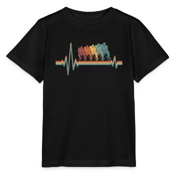 Rythme cardiaque d’électrocardiogramme de hockey sur glace - T-shirt bio MINI CREATOR Stanley/Stella Enfant - noir - Devant - Mikhail (115cm)