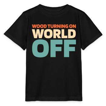 Tourneur sur bois Tourneur sur bois allumant le monde éteint - T-shirt bio MINI CREATOR Stanley/Stella Enfant - noir - Devant - Mikhail (115cm)