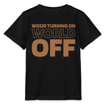 Tourneur sur bois Tourneur sur bois allumant le monde éteint - T-shirt bio MINI CREATOR Stanley/Stella Enfant - noir - Devant - Mikhail (115cm)