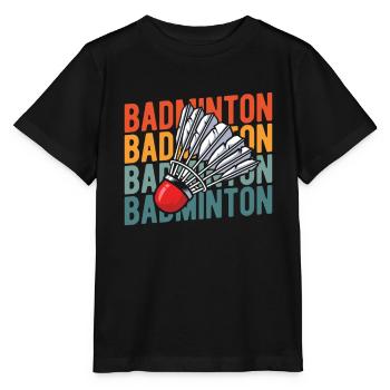 Badminton Federball - Stanley/Stella Kinder T-Shirt MINI CREATOR  - Schwarz - Vorne - Mikhail (115cm)