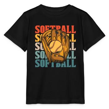 Softball - Stanley/Stella Kinder T-Shirt MINI CREATOR  - Schwarz - Vorne - Mikhail (115cm)