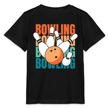 Bowling Bowlen Bowler - Stanley/Stella Kinder T-Shirt MINI CREATOR  - Schwarz - Vorne - Mikhail (115cm)