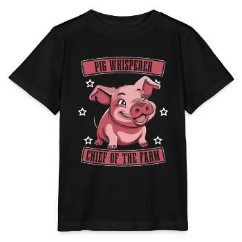 Éleveur de porcs Chef de la ferme - T-shirt bio MINI CREATOR Stanley/Stella Enfant - noir - Devant - Mikhail (115cm)