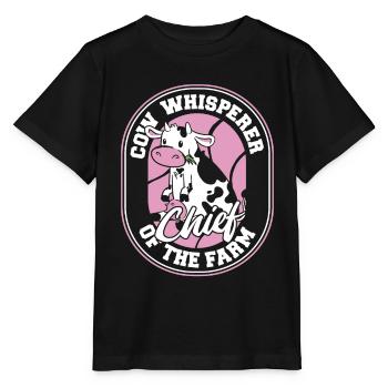 Éleveur de vaches, éleveur laitier, chef d’exploitation - T-shirt bio MINI CREATOR Stanley/Stella Enfant - noir - Devant - Mikhail (115cm)