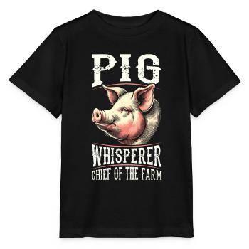 Éleveur de porcs Chef de la ferme - T-shirt bio MINI CREATOR Stanley/Stella Enfant - noir - Devant - Mikhail (115cm)