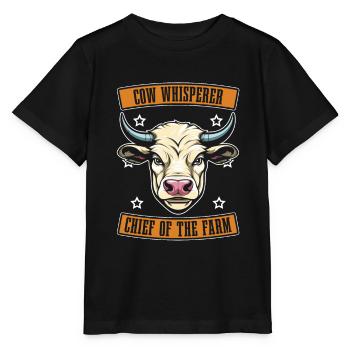 Éleveur de vaches, éleveur laitier, chef d’exploitation - T-shirt bio MINI CREATOR Stanley/Stella Enfant - noir - Devant - Mikhail (115cm)