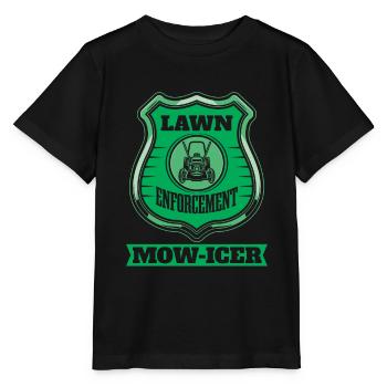 Lawn mower mowing - Stanley/Stella MINI CREATOR Kids’ T-Shirt - black - Front - Mikhail (115cm)