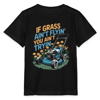 Rasenmäher Mähen - Stanley/Stella Kinder T-Shirt MINI CREATOR  - Schwarz - Vorne - Mikhail (115cm)