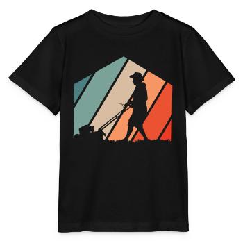 Lawn mower mowing - Stanley/Stella MINI CREATOR Kids’ T-Shirt - black - Front - Mikhail (115cm)