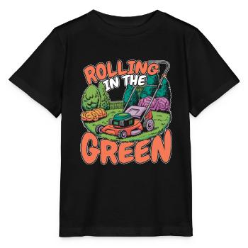Lawn mower mowing - Stanley/Stella MINI CREATOR Kids’ T-Shirt - black - Front - Mikhail (115cm)