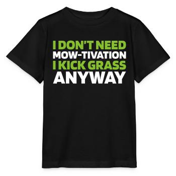 Lawn mower mowing - Stanley/Stella MINI CREATOR Kids’ T-Shirt - black - Front - Mikhail (115cm)