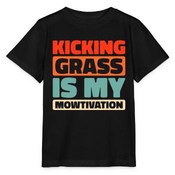 Lawn mower mowing - Stanley/Stella MINI CREATOR Kids’ T-Shirt - black - Front - Mikhail (115cm)