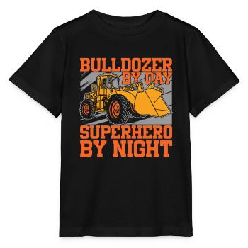 Bulldozer Planierraupe - T-shirt bio MINI CREATOR Stanley/Stella Enfant - noir - Devant - Mikhail (115cm)