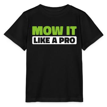 Lawn mower mowing - Stanley/Stella MINI CREATOR Kids’ T-Shirt - black - Front - Mikhail (115cm)