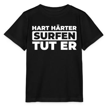 Surfer Surfen - Stanley/Stella Kinder T-Shirt MINI CREATOR  - Schwarz - Vorne - Mikhail (115cm)