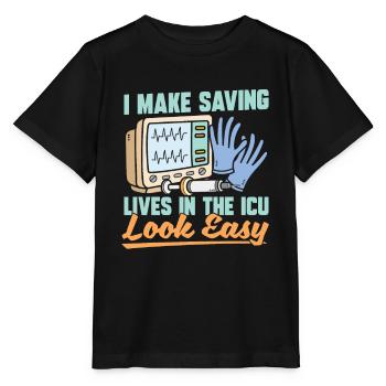 Intensive care nurse - Stanley/Stella MINI CREATOR Kids’ T-Shirt - black - Front - Mikhail (115cm)