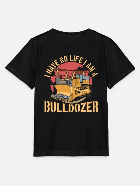 Bulldozer Planierraupe - Stanley/Stella Kinder T-Shirt MINI CREATOR - Schwarz